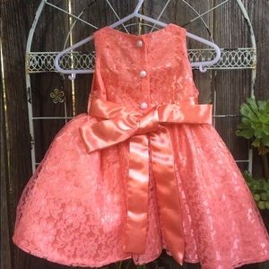Party Dress - Lace & Satin, Pearl accents 9-12MO